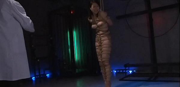  Asian cunt Ayaka Shintani bound in shibari and brutally whipped until she screams.WMV